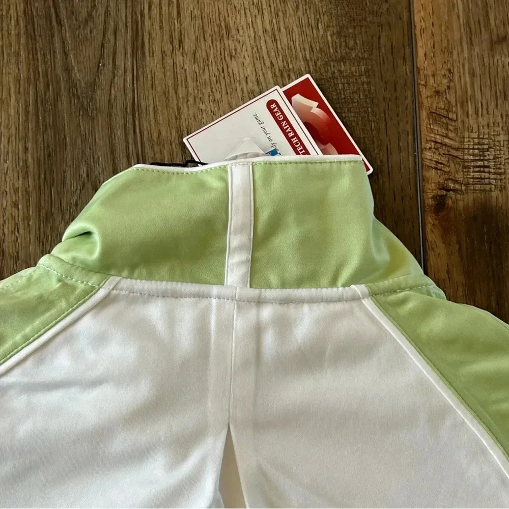 NWT Glen Echo Stretch Tech Rain Gear Waterproof Golf Jacket Lime White Size S